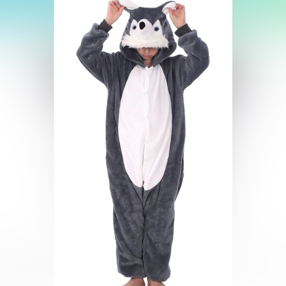 Wolf onesie costume pajamas - Picture 6 of 8
